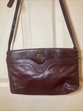 Etienne Aigner Burgundy Leather Shoulder Bag